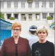  ?? "1 1)050 ?? Australian Foreign Minister Julie Bishop, right, speaks as Defense Minister Marise Payne looks on during their news conference at the border village of Panmunjom in Paju, South Korea yesterday.