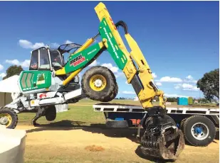  ??  ?? Green Edge Consulting uses a Menzi Muck machine that reaches places where humans can’t walk. Check them out at Farm World.