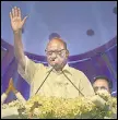  ?? UDAY DEOLEKAR/ HT PHOTO ?? NCP chief Sharad Pawar at a rally in Kolhapur on Saturday.