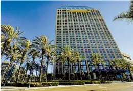  ?? MYUNG J. CHUN LOS ANGELES TIMES ?? With summer approachin­g and some big citywide convention­s on tap, occupancy at the Manchester Grand Hyatt is expected to be mid-80 percent range.