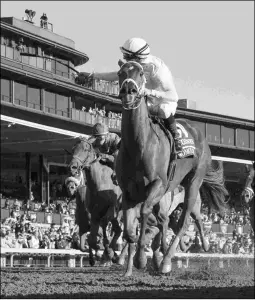  ?? BARBARA D. LIVINGSTON ?? Two-time champion Monomoy Girl completed a perfect 2020 season by winning the Breeders’ Cup Distaff at Keeneland.