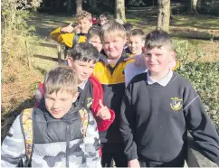  ?? ?? 6th class boys Frank, Kevin, Yusuf, Thomas, Sebastian, Oskar Leo and Danila at a recent Nature & Ecology trip in Glenabo Woods.