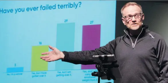  ?? JONATHAN HAYWARD/THE CANADIAN PRESS FILES ?? Pastor Jeff Germo of the Campbell River Baptist Church draws connection­s between feelings of failure and the teachings of Jesus.