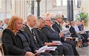  ?? ?? Council chairman Shaun Stephenson-mcgall, right, and Mayor Rob Appleyard among the civic party at the memorial service