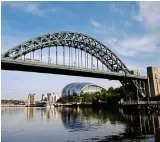  ?? ?? Ancient crossing: The Tyne Bridge now links Gateshead to Newcastle