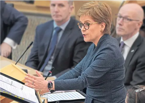  ?? ?? Nicola Sturgeon in parliament on June 23