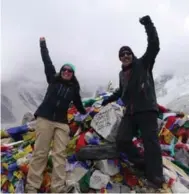  ??  ?? Sarah Kloke and her dad, Bernie, climbed to Everest Base Camp in May 2016.