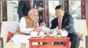  ?? REUTERS ?? Prime Minister Narendra Modi with Chinese President Xi Jinping during a twoday informal meet between the leaders in Wuhan province of China or Saturday.