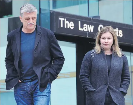  ?? NICK PROCAYLO/PNG ?? Mitch Gordic, seen with his wife Clara outside B.C. Supreme Court in Vancouver on Wednesday, says the descriptio­n of his son Luka’s stabbing at a sentencing hearing was “hard to believe.”