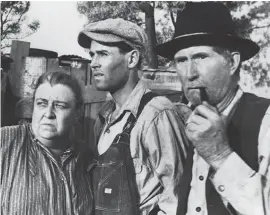  ??  ?? Jane Darwell, Henry Fonda and Russell Simpson starred in “The Grapes of Wrath” in 1940.