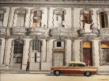  ??  ?? “Series #4 - 1956 Pontiac” Havana, Cuba 24" x 18" Oil on Birchwood Panel 2016