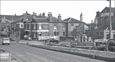  ?? Picture: Steve Salter ?? A view of the Station Road bridge looking towards the Kent Arms in 1961