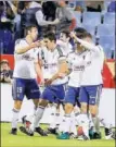  ??  ?? El Zaragoza celebra un gol.