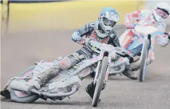  ??  ?? Guest rider Michael Palm Toft leads the way for Panthers against Glasgow.