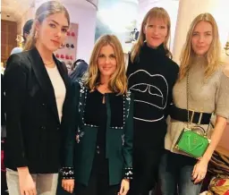  ??  ?? Blonde ambition: Donna (second left) with (from left) her daughter Freya, 15, and models Jade Parfitt and Jodie Kidd