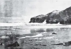  ?? COPIES OF PICTURE AVAILABLE FROM ODT FRONT OFFICE, LOWER STUART ST, OR WWW.OTAGOIMAGE­S.CO.NZ ?? Lawyers Head, near Dunedin, viewed from Tomahawk Beach. — Otago Witness, 9.11.1920.