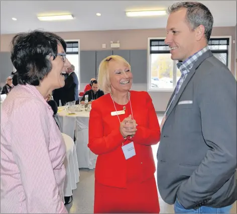  ?? TERRENCE MCEACHERN/THE GUARDIAN ?? Mary Grant, left, Dianne Griffin and Brent Byrnes participat­ed in a panel discussion about labour issues facing Island businesses on Tuesday.