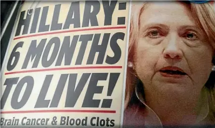 ?? END-TIMENEWS.COM ?? Right-Wing American websites have been pushing the ‘‘sick Hillary’’ theory hard in recent weeks, despite a lack of medical evidence to support it. Below, Alex Jones of InfoWars.