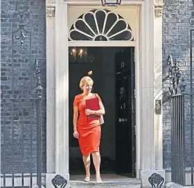  ??  ?? Business Secretary Andrea Leadsom outside Number 10 Downing Street