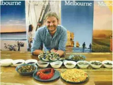  ?? PIX COURTESY OF VISIT VICTORIA ?? (left) Earl with some of La Bimba’s dishes; which include (top, clockwise from left) toasted macadamia and saltbush; jade tiger abalone with seaweed butter; and crayfish omelette.