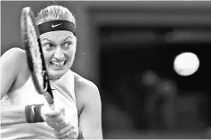  ??  ?? (FILES) This file photo taken on October 07, 2017 shows Petra Kvitova of the Czech Republic hitting a return during her women’s singles semi-final match against Caroline Garcia of France at the China Open tennis tournament in Beijing. Czech police said...