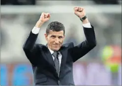  ??  ?? Javi Gracia celebra una victoria de su equipo.