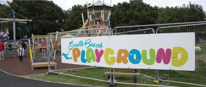  ??  ?? A busy Greystones South Beach Playground after it opened last week.