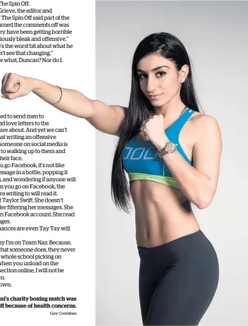  ?? Guy Coombes ?? Naz Khanjani’s charity boxing match was called off because of health concerns.