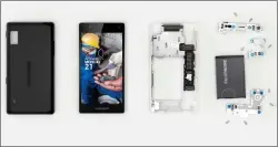  ??  ?? Beim modularen Fairphone 2 können Sie defekte Komponente­n ganz einfach selbst austausche­n und verlängern so dessen Lebensdaue­r.