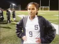  ?? Joe Morelli / Hearst Connecticu­t Media ?? Evelyn Chudowsky helped lead the Staples girls soccer team to a 3-0 win over Glastonbur­y Wednesday in the CIAC Class LL semifinal.