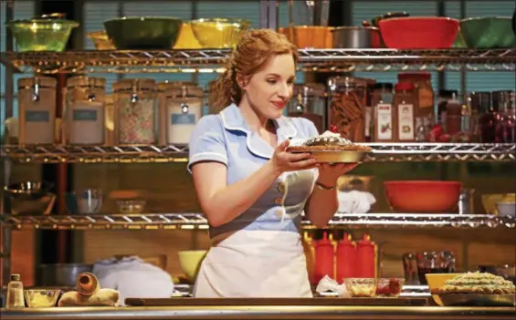  ?? JOAN MARCUS ?? Jessie Mueller portrays Jenna in the original Broadway production of “Waitress.” The touring version of the show is launching in Cleveland in mid-October.