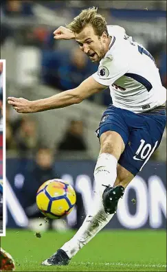  ?? . — AP / Reuters ?? Marksmen’s match: Tottenham’s Harry Kane has scored 21 times to lead the battle for the Golden Boot by two over Liverpool’s Mohamed Salah (inset)