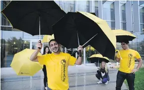  ?? MARK VAN MANEN /PNG FILES ?? UmbraCity’s Amir Entezari wants to establish a “network of umbrella rental kiosks” in downtown Vancouver.