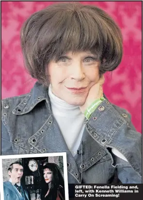  ?? Pictures: REX, GETTY ?? GIFTED: Fenella Fielding and, left, with Kenneth Williams in Carry On Screaming!