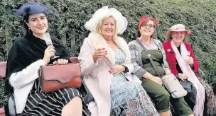  ??  ?? ●● MAY: These four ladies were among the many who dressed up for East Lancashire Railway’s 1940s weekend