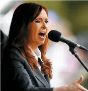  ??  ?? Cristina Kirchner aurait fait perdre des centaines de millions $ à son pays.