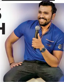  ?? — PTI ?? Mumbai Indians skipper Rohit Sharma addresses the media in Mumbai on Sunday.