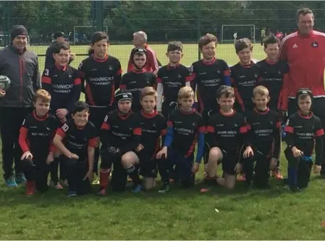  ??  ?? Mitchelsto­wn RFC’s U-11s team