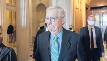  ?? ALEX BRANDON/AP ?? Senate Minority Leader Mitch McConnell of Kentucky is exerting the power of the minority in new ways.