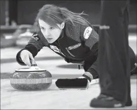  ?? Herald file photo by Ian Martens ?? Casey Scheidegge­r delivers a shot in the 2013 Alberta Scotties Tournament of Hearts at the Lethbridge Curling Club.