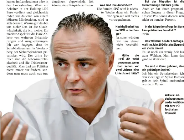  ??  ?? Will als Landeshaup­tmann anderkoali­tion mit der FPÖ festhalten: Doskozil