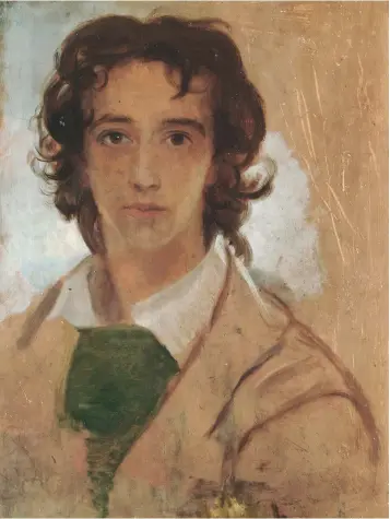  ??  ?? Portrait of the Painter at the Age of Seventeen, 1834, by G. F. Watts (1817–1904), 21in by 15in, The Watts Gallery Trust, Surrey