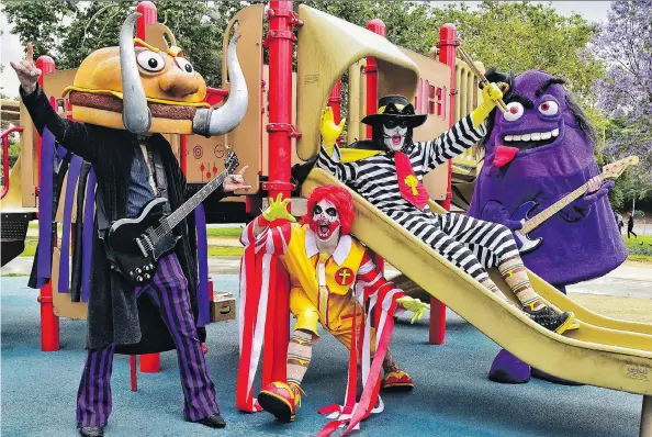  ?? PAUL KOUDOUNARI­S ?? Heavy metal band Mac Sabbath is a parody of Black Sabbath with lyrics and image centred on fast food. The band performs in Regina on Saturday.