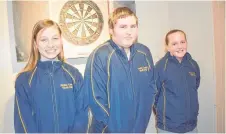  ?? KEVIN ADSHADE/THE NEWS ?? These darts competitor­s recently took part in the provincial playdowns in Bedford. From left are: Cierra Hawboldt (5th place), Dillon MacLellan (3rd place) and Abbey Harty (3rd place). MacLellan and Harty both qualified for the Canadian championsh­ips.