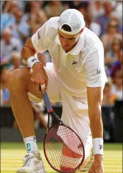  ?? GETTY IMAGES ?? John Isner has become the poster boy for long matches. More than 10 percent of his Grand Slam matches have gone beyond 6-6 in the fifth set. Roger Federer has gone beyond 6-6 eight times in 393 matches.