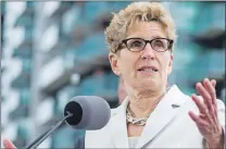  ?? CP FILE PHOTO ?? Ontario Premier Kathleen Wynne speaks during a news conference in Toronto last Thursday.