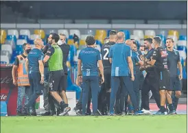  ?? FOTO: GETTY ?? La polémica en el Nápoles-lazio acabó con un insulto al técnico del Nápoles