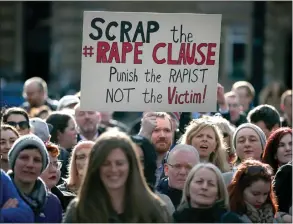  ??  ?? A previous march in support of ‘rape clause’ ban