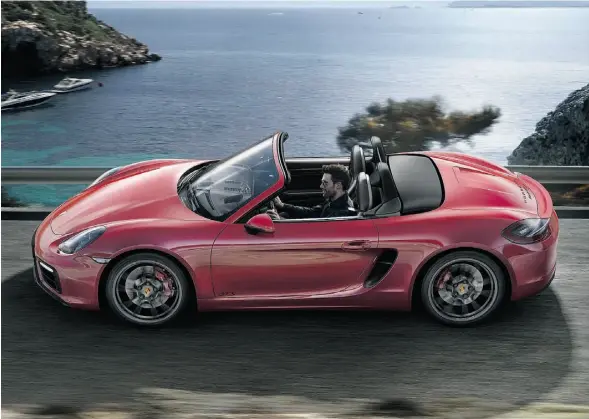  ?? P o r s c h e /S U P P L I E D ?? The no-nonsense Porsche Boxster GTS pumps out 330 horsepower and 273 pound-feet of torque. Look for it at Canadian dealership­s this summer.