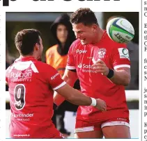  ?? ?? Impact: Wesley White celebrates his try for Jersey